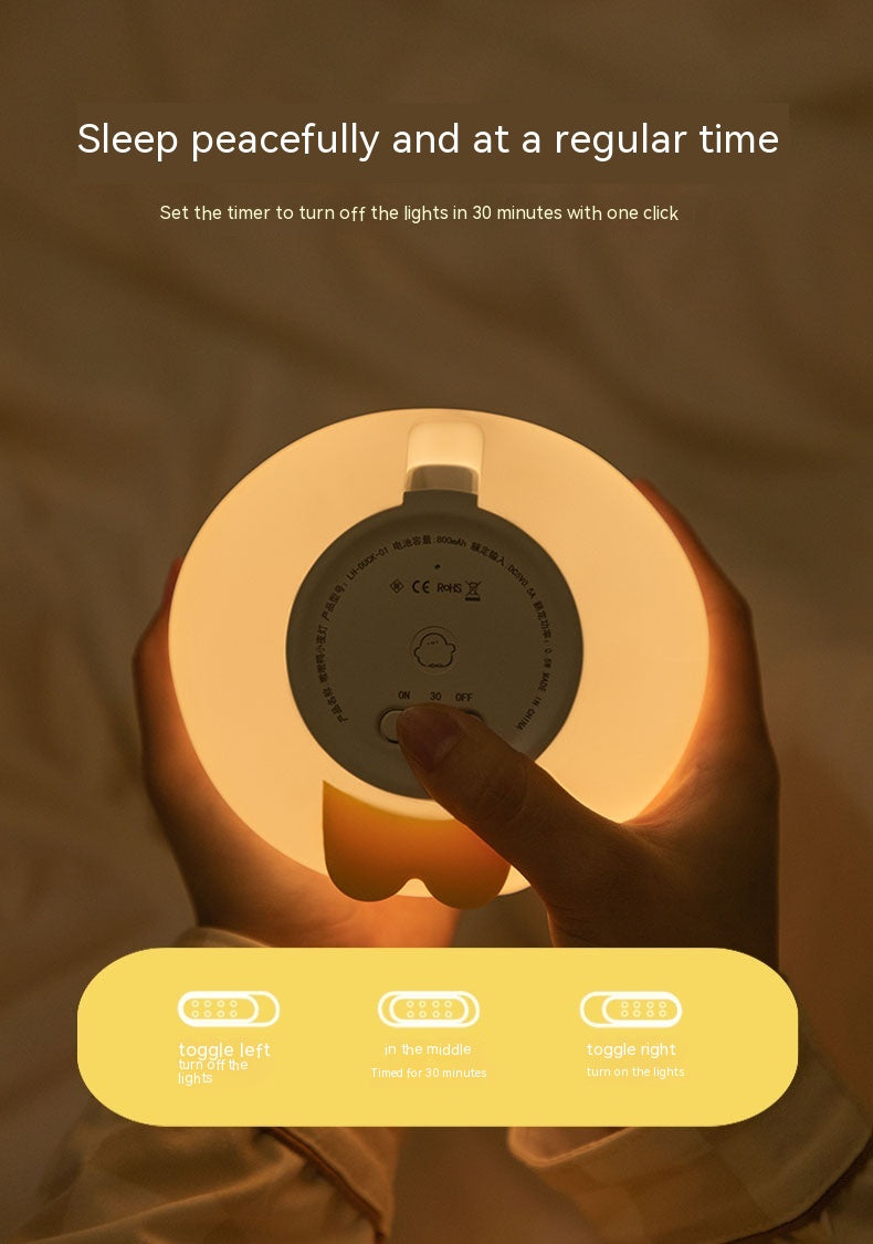 Cute Duck Silicone LED Night Light – Tap to Glow
