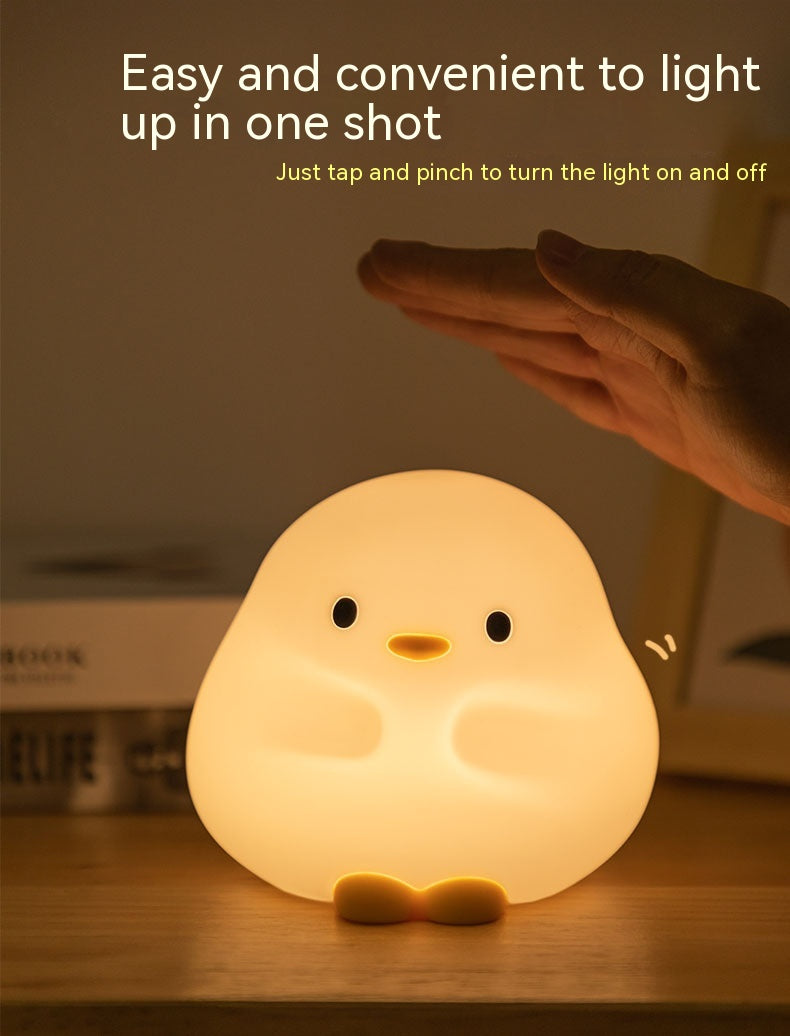 Cute Duck Silicone LED Night Light – Tap to Glow
