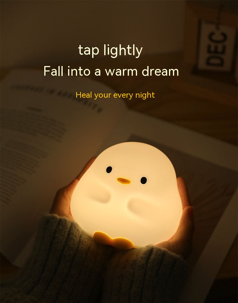 Cute Duck Silicone LED Night Light – Tap to Glow