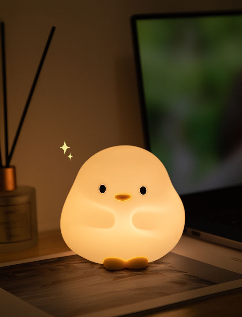 Cute Duck Silicone LED Night Light – Tap to Glow