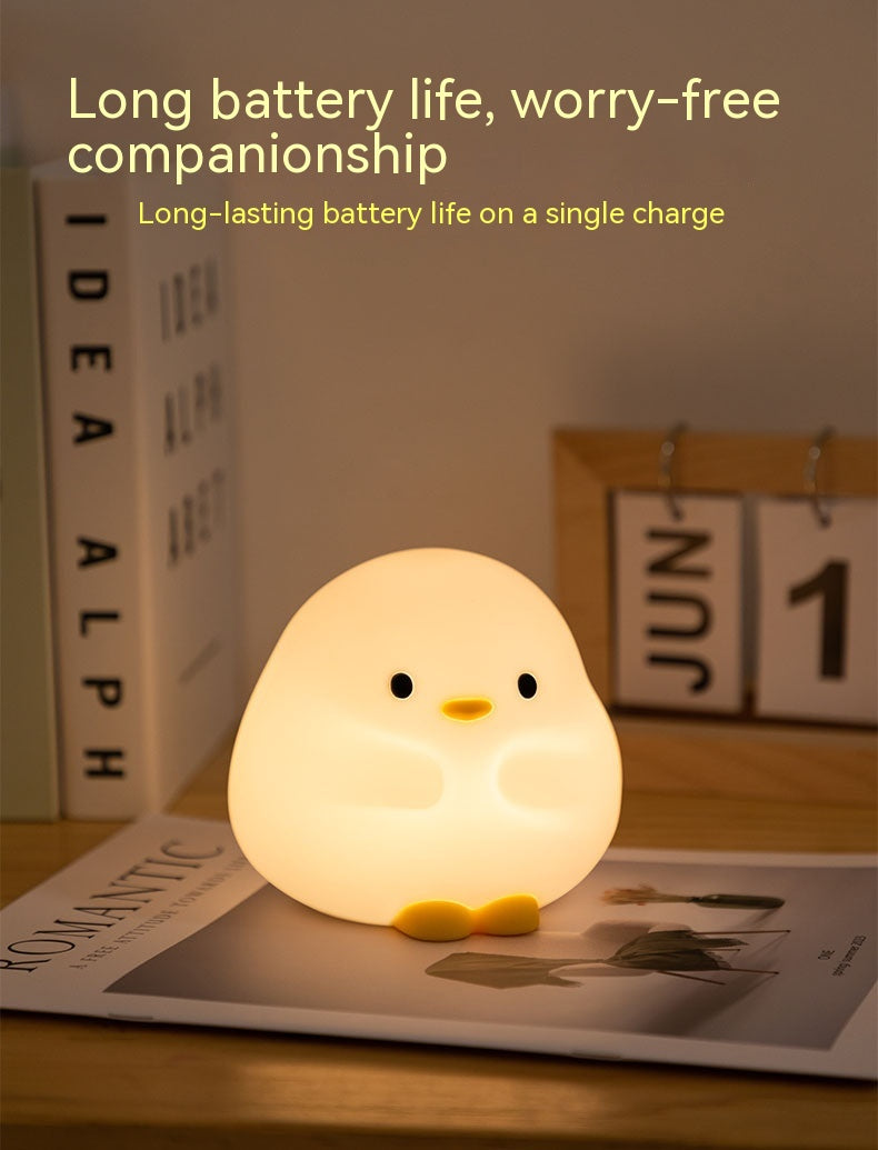 Cute Duck Silicone LED Night Light – Tap to Glow
