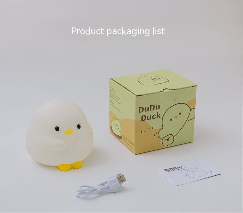 Cute Duck Silicone LED Night Light – Tap to Glow