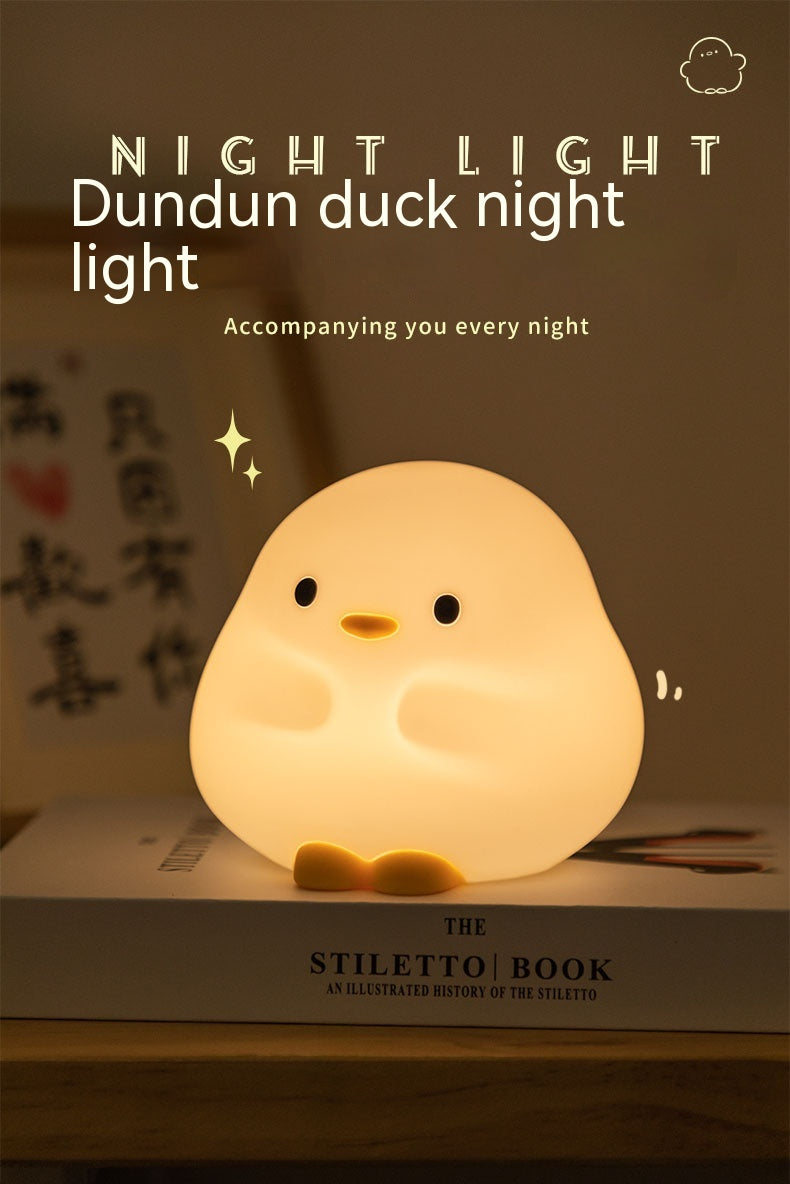 Cute Duck Silicone LED Night Light – Tap to Glow