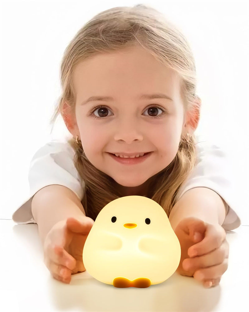 Cute Duck Silicone LED Night Light – Tap to Glow