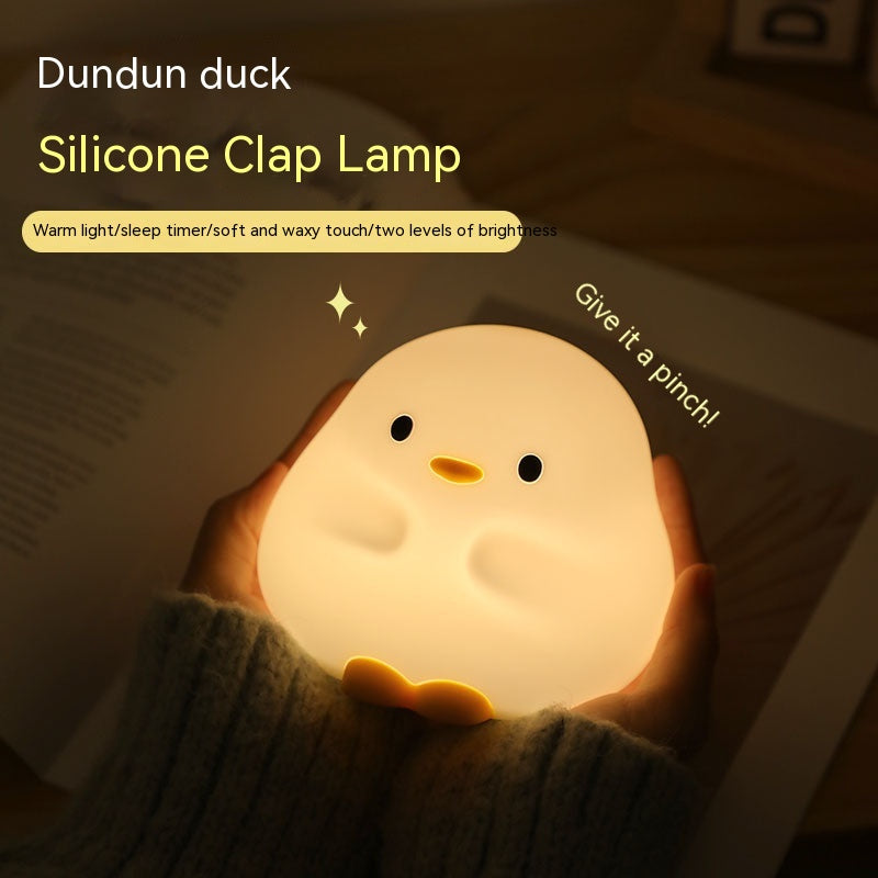 Cute Duck Silicone LED Night Light – Tap to Glow
