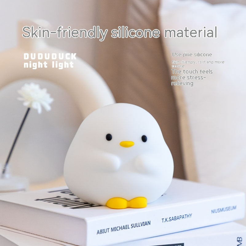 Cute Duck Silicone LED Night Light – Tap to Glow